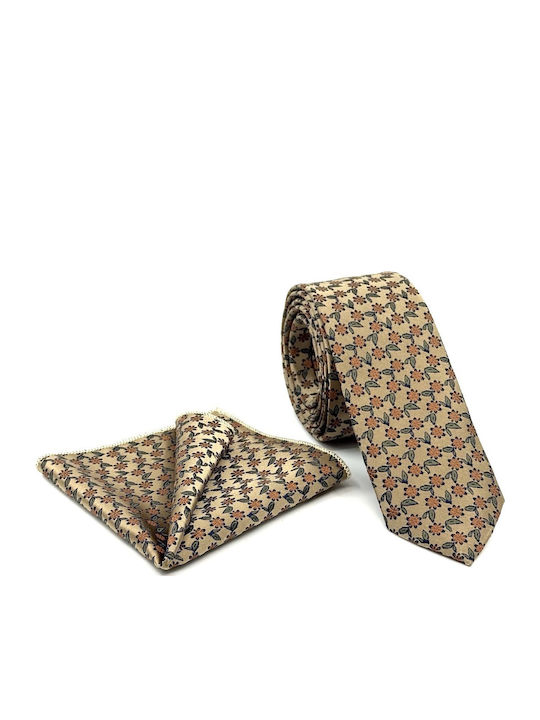 Legend Accessories Men's Tie Set Printed in Beige Color