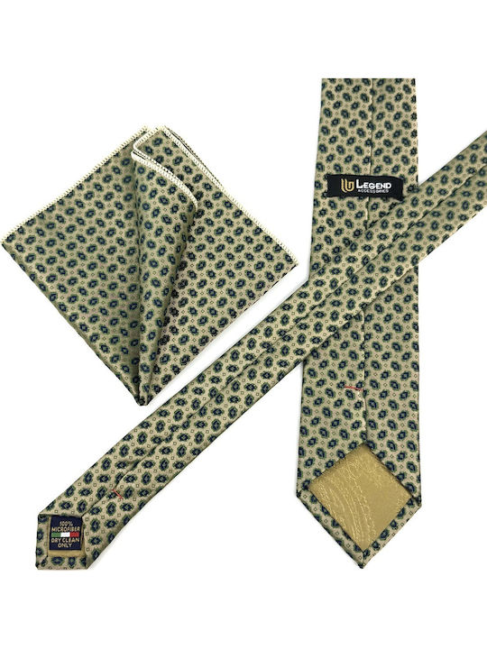 Legend Accessories Set de Cravată pentru Bărbați Tipărit în Culorea Verde