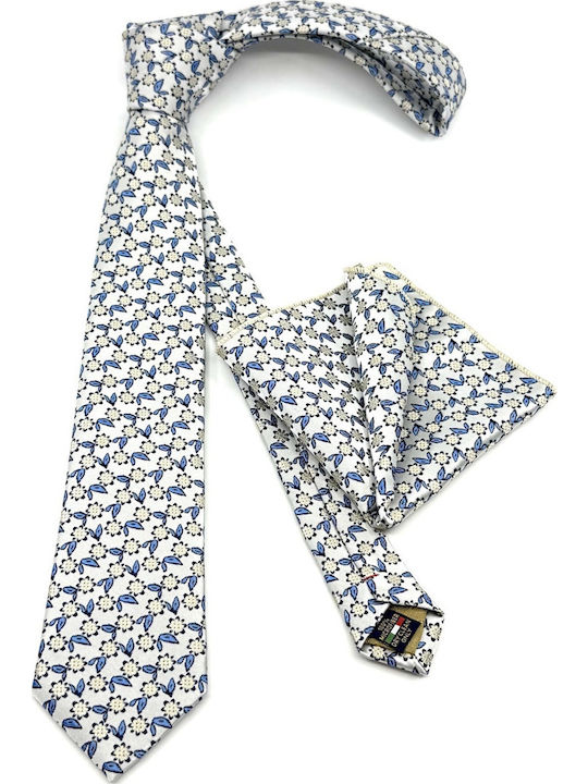 Legend Accessories Men's Tie Set Printed in Silver Color