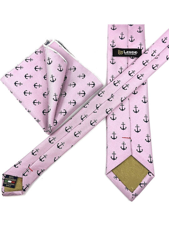 Legend Accessories Set de Cravată pentru Bărbați Tipărit în Culorea Roz