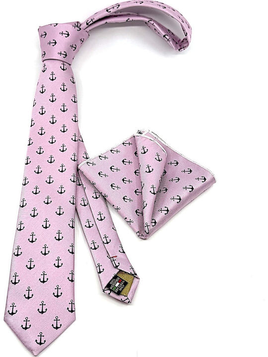 Legend Accessories Set de Cravată pentru Bărbați Tipărit în Culorea Roz