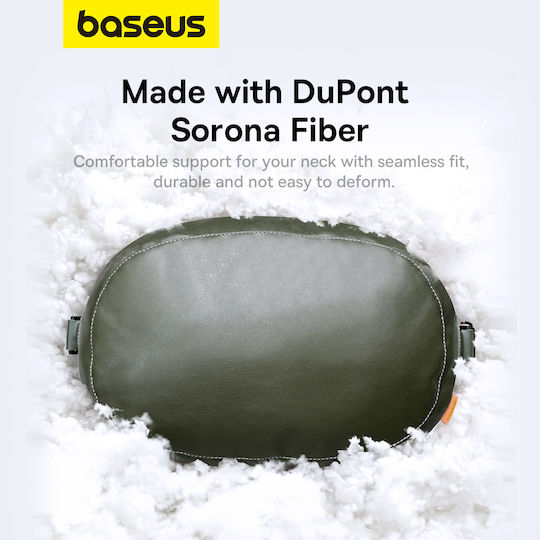 Baseus ComfortRide Headrest Dual Material Car Pillow in Green Color