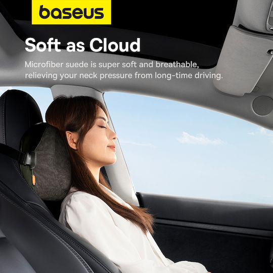 Baseus ComfortRide Headrest Dual Material Car Pillow in Green Color