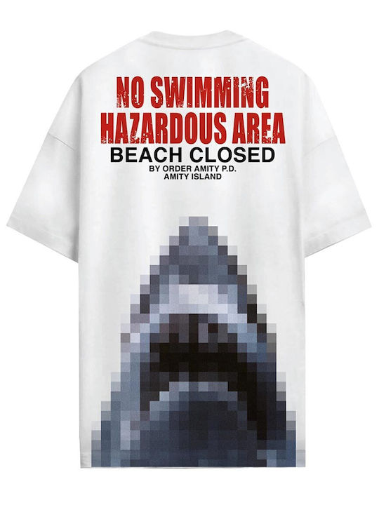 Cotton Division Oversize T-shirt Jaws Hazardous Area Mjato004 Cotton Division Oversize T-shirt Jaws Hazardous Area Mjato004