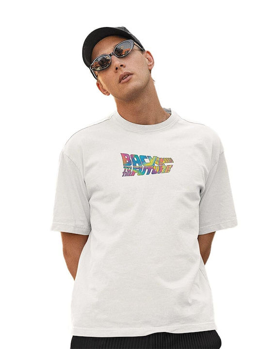 Cotton Division Oversize T-shirt White Back To Future Hoverboard Far Out Mbfto002