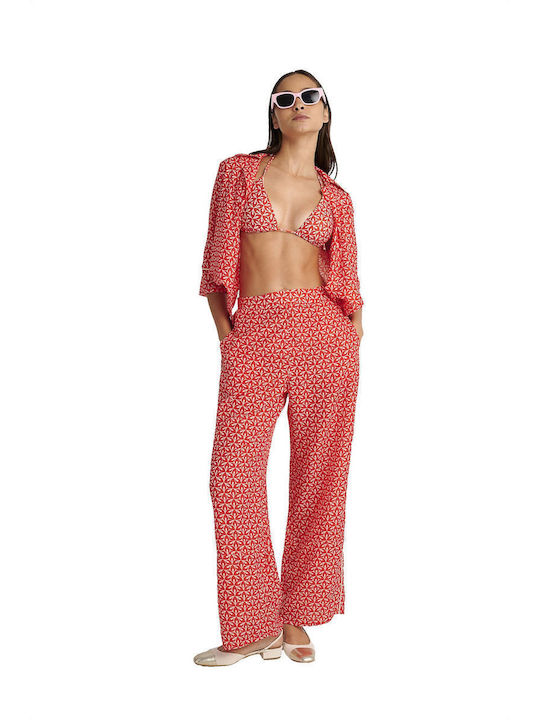 Blu4u Women's Pants Beachwear Coral