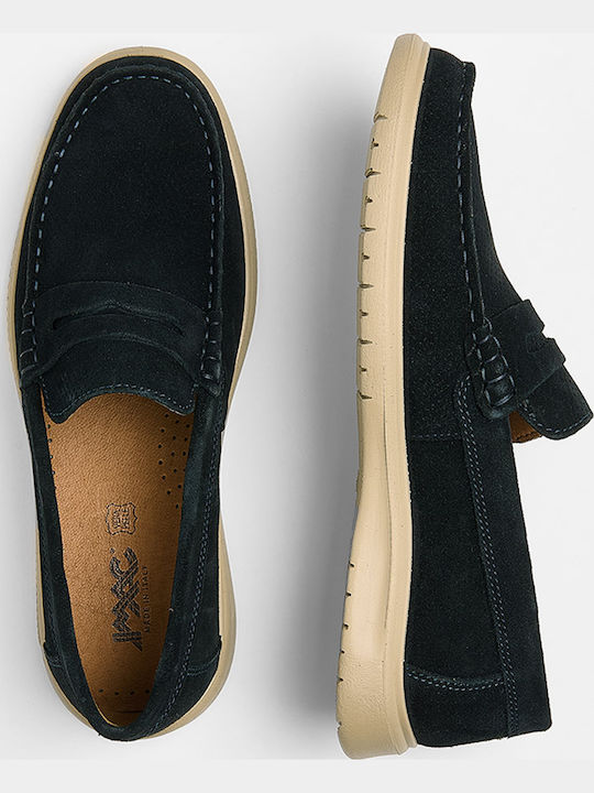 Δερμάτινα Ανδρικά Loafers σε Μπλε Χρώμα