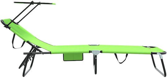 Folding Sunbed with Canopy Green 600d Oxford Fabric