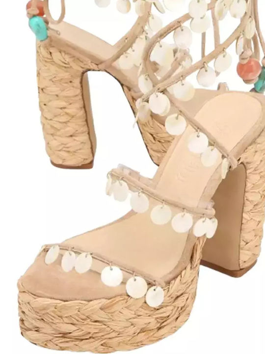 Suede Sandalen Beige