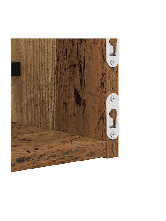 Wall Shelf Stepladder Style Old Wood (2 pcs) 80x16x14 cm