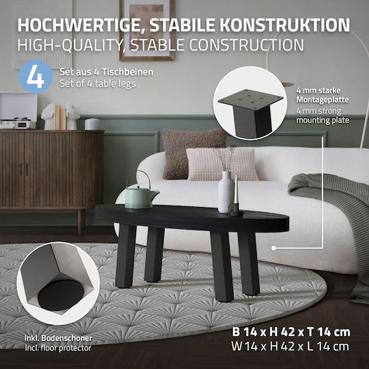 ML-Design ML-Design Metallic Furniture Leg Suitable for Table / Coffee Table 8x8x42cm Gray