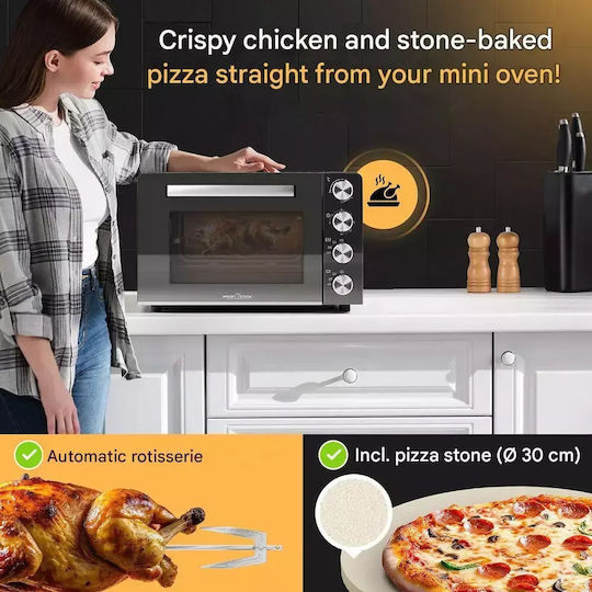 Profi Cook Cuptor electric 30lt Fara arzatoare cu aer Negru