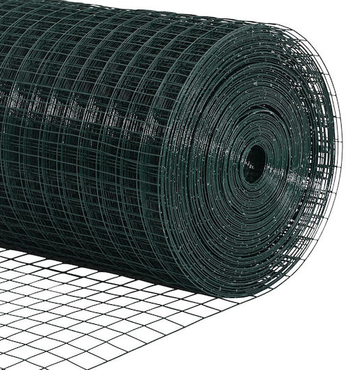 Vidaxl Welded Wire Mesh Green 0.4x25 m Iron 2500x40x0.085cm Green