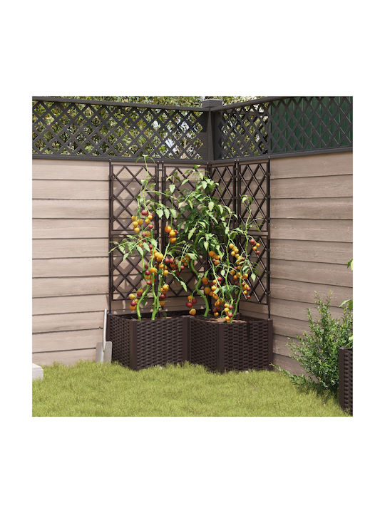 Set de jardiniere 3 bucăți maro 80x80x143 cm