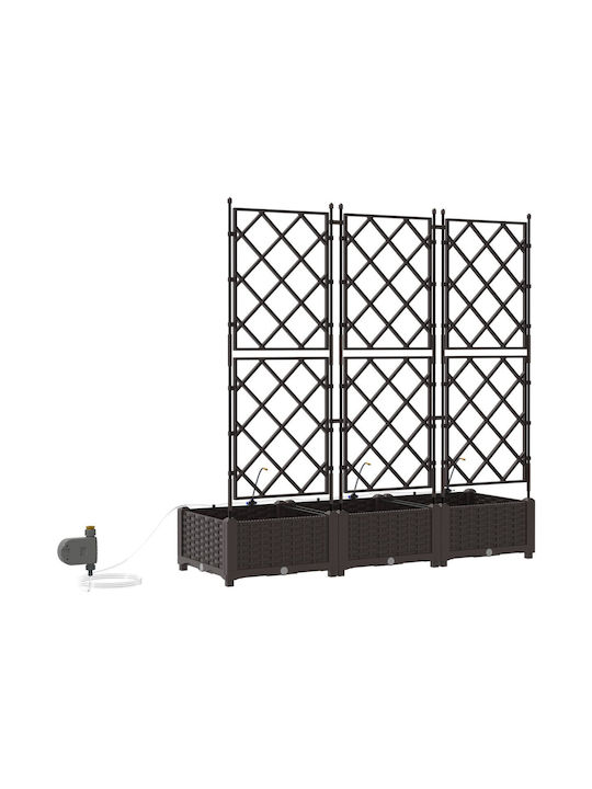 vidaXL Set 3 Kunststoff Blumentöpfe Braune 120x126cm
