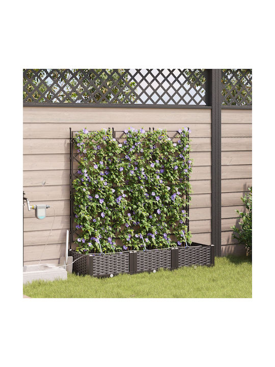 vidaXL Set 3 Kunststoff Blumentöpfe Braune 120x126cm