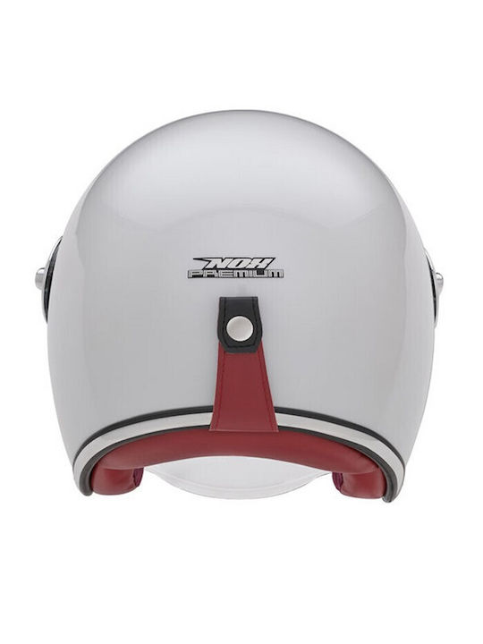 Nox Heritage Pearl White Motorcycle Helmet Jet ECE 22.06 with Sunvisor