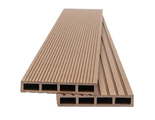 Newplan Deck Περίφραξης Κήπου Teak από WPC 360x12x2εκ.