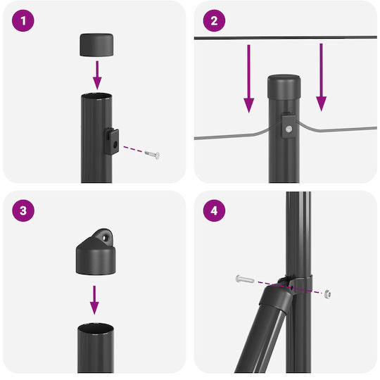 Vidaxl Fence Post Bases 13 pcs 32mm Galvanized Steel 3.2x3.2x70cm Grey