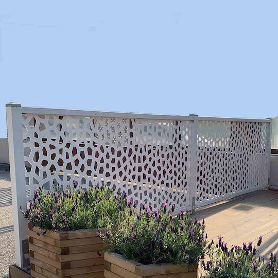 Showood Beam for Garden Fencing Corner for PP Cascades made of Wood 120x7x7cm White