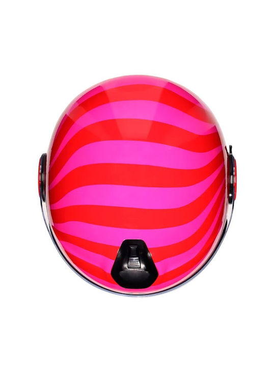 AGV Eteres Tropea Rot/Pink Motorradhelm Jet ECE 22.06 Gewicht (+/-50 gr) mit Sunvisor