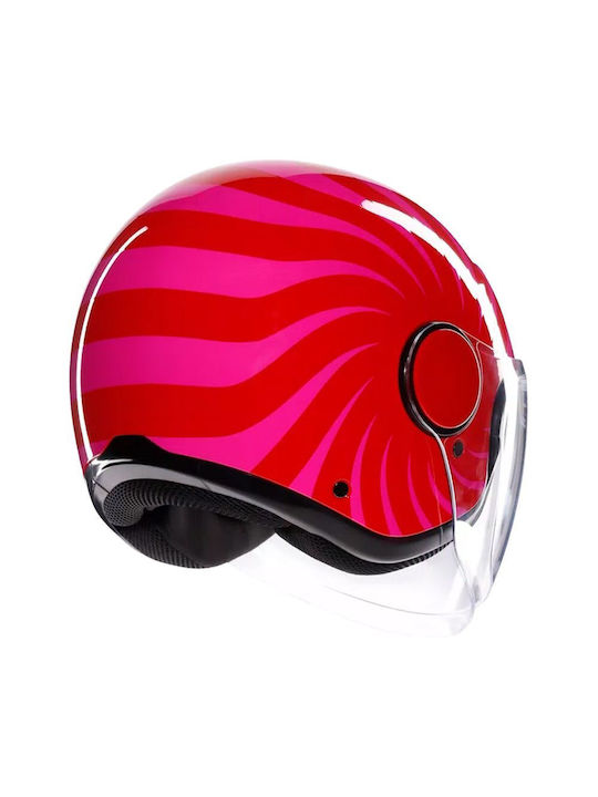 AGV Eteres Tropea Rot/Pink Motorradhelm Jet ECE 22.06 Gewicht (+/-50 gr) mit Sunvisor