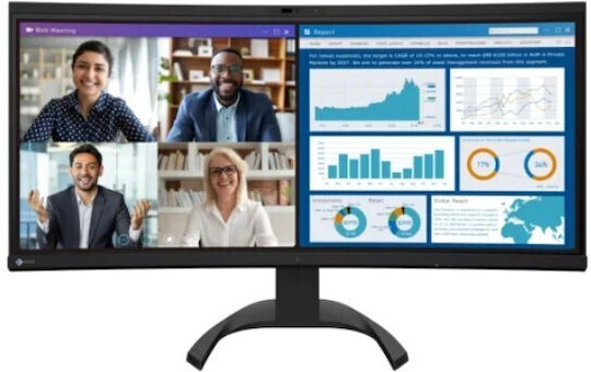 Eizo FlexScan EV3450XC-BK Ultrawide IPS HDR Curved Monitor 34.1" QHD 3440x1440