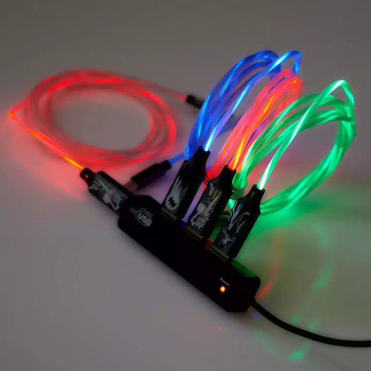 Harry Potter Cablu LED USB 2.0 USB-C Masculin - USB-A 10W Verde 1.2m CBHP-ACLI-PATRONUS