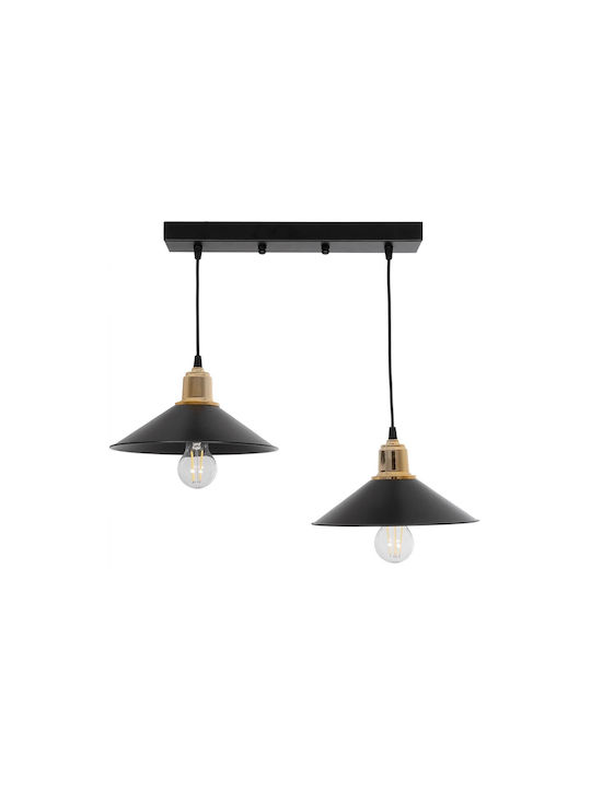 GloboStar Lucana Pendant Light Black Rail with Socket E27 40x25x75cm