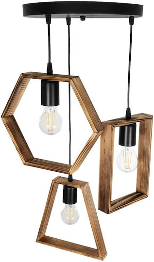 GloboStar Ember Hängelampe Schwarz mit Fassung E27 35x40x70cm.