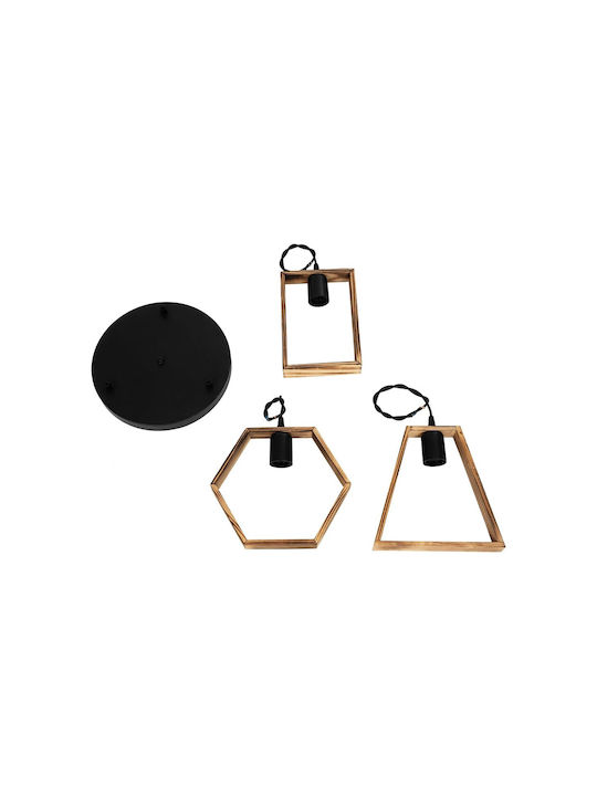 GloboStar Ember Hängelampe Schwarz mit Fassung E27 35x40x70cm.