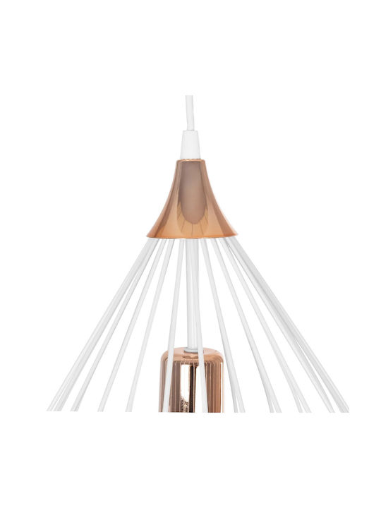 GloboStar Radiaro Hängelampe Weiß Raster mit Fassung E27 28x28x70cm.