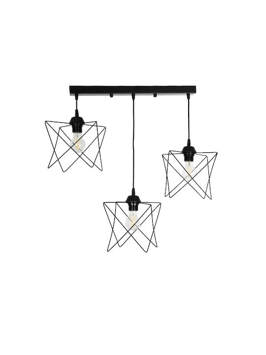 GloboStar Glind Pendant Light Black Rail with Socket E27 55x25x70cm
