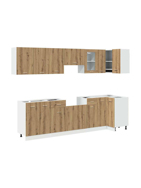 11 Τεμαχίων Σετ Ντουλαπιών Κουζίνας Artisan Oak Engineered Wood Artisan Δρυς 3328580