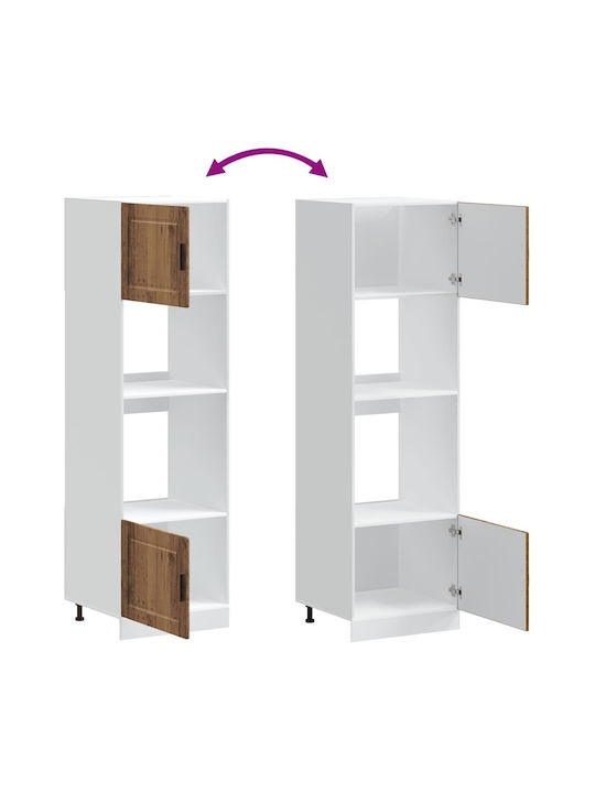 Vidaxl Dulapuri pentru Cuptor 2 Buc Porto Aspect Lemn Vechi Lemn Ingineresc 60x57x207cm Maro