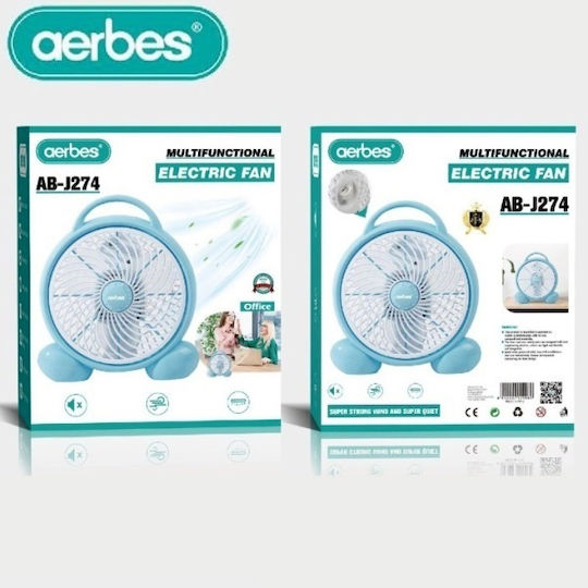 Aerbes USB Fan 25W Light Blue AB-J274