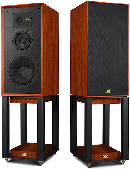 Wharfedale Super Linton με Βάσεις Pair of Hi-Fi Speakers Floor 200W 3 No of Drivers W24.6xD29.5xH36cm. Mahogany