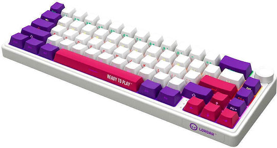 Lorgar KBP70MW Безжичен Гейминг Механична Клавиатура 65% с RGB подсветка (Английски UK) Бял