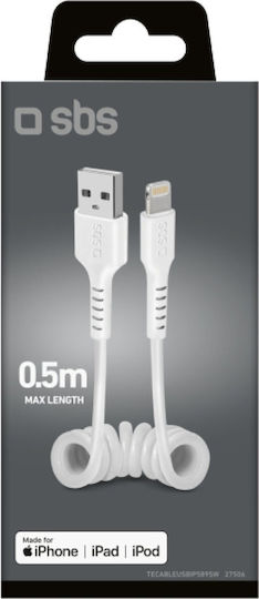 SBS USB-A zu Lightning Kabel Weiß 0.5m