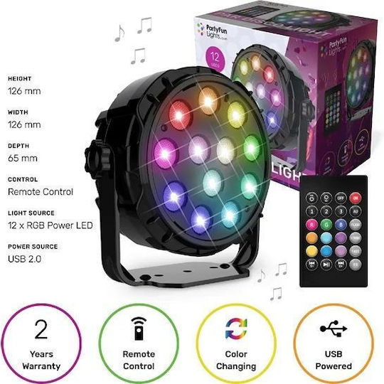 Party Fun Lights Corp de Iluminat Decorativ LED RGB 12,6x12,6 cm