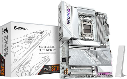 Gigabyte AORUS ELITE WIFI7 ICE Motherboard ATX with AMD AM5 Socket