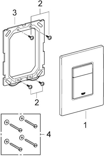 Grohe Skate Cosmopolitan Flush Plate Dual Flush Brushed Cool Sunrise