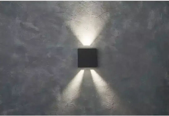 Lutec Gemini Beams Wall-Mounted Outdoor Spot Light LED IP54 10W with Natural White Light Double Beam 11x5.4x11εκ.