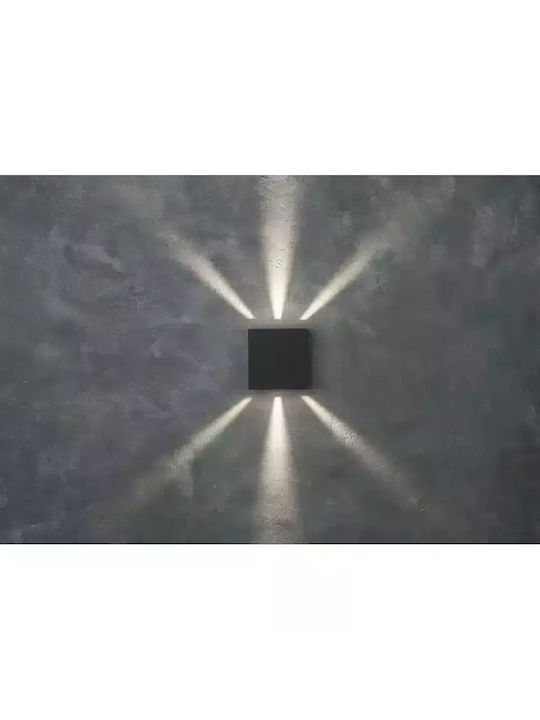 Lutec Gemini Beams Επιτοίχιο Εξωτερικό Σποτ LED IP54 10W με Φυσικό Λευκό Φως Διπλής Δέσμης 11x5.4x11εκ.