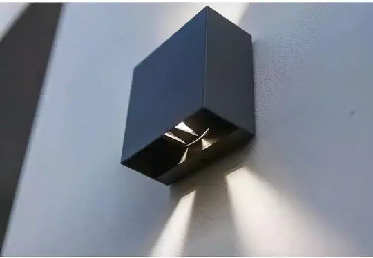 Lutec Gemini Beams Wall-Mounted Outdoor Spot Light LED IP54 10W with Natural White Light Double Beam 11x5.4x11εκ.