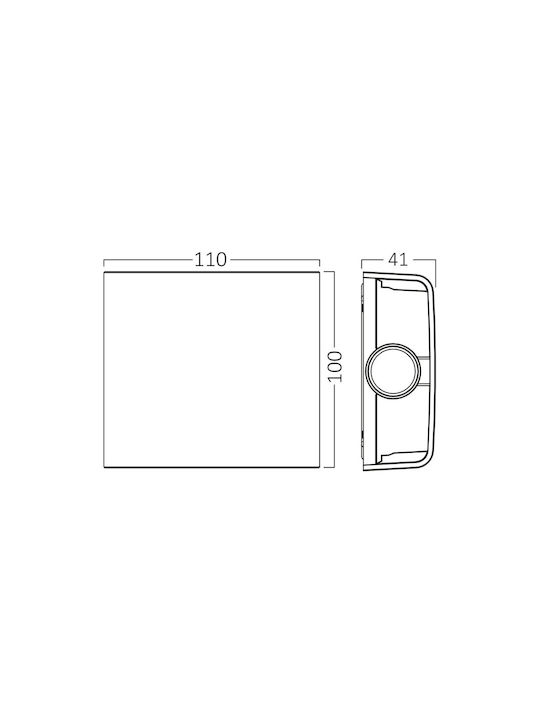 Braytron Επιτοίχιο Εξωτερικό Σποτ LED IP65 2W με Ρυθμιζόμενο Λευκό Φως 11x10x4.1εκ.