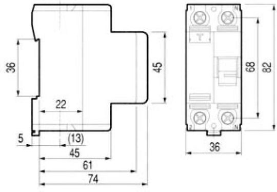 LG Phase 2-Pole Earth Leakage Relay 63A