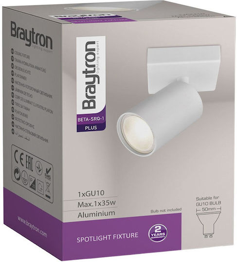 Braytron Single Spot with Socket GU10 in White Color