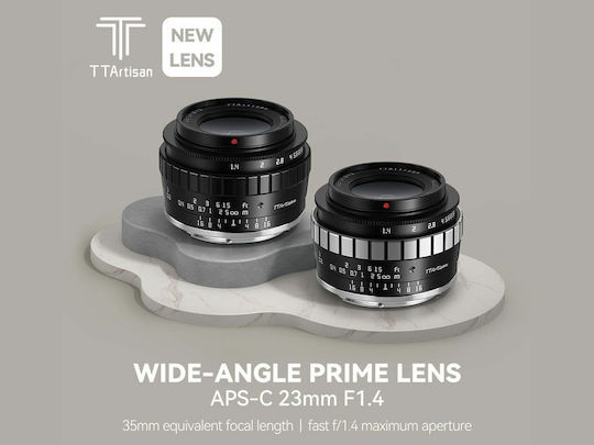TTArtisan Crop Camera Lens 23mm F/1.4 APS-C for Fujifilm X Mount Black