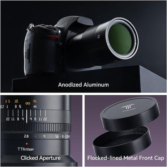 TTArtisan Cadru complet Obiectiv Foto 100mm f/2.8 Macro pentru Montura Nikon Z Black